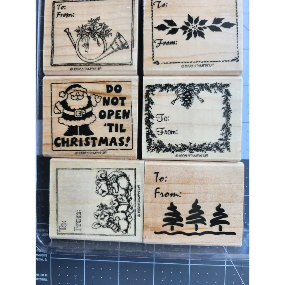 INVENTORY REDUCTION SALE. 8 Christmas Theme, To & From, Stampin' Up 1998 B3